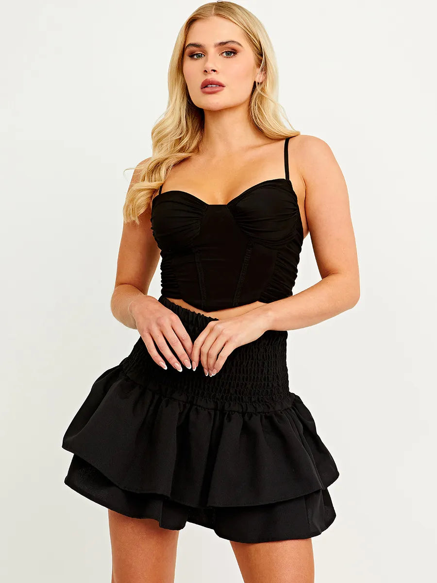 Black Layered Rara Mini Skirt – FavouriteClothing.ie