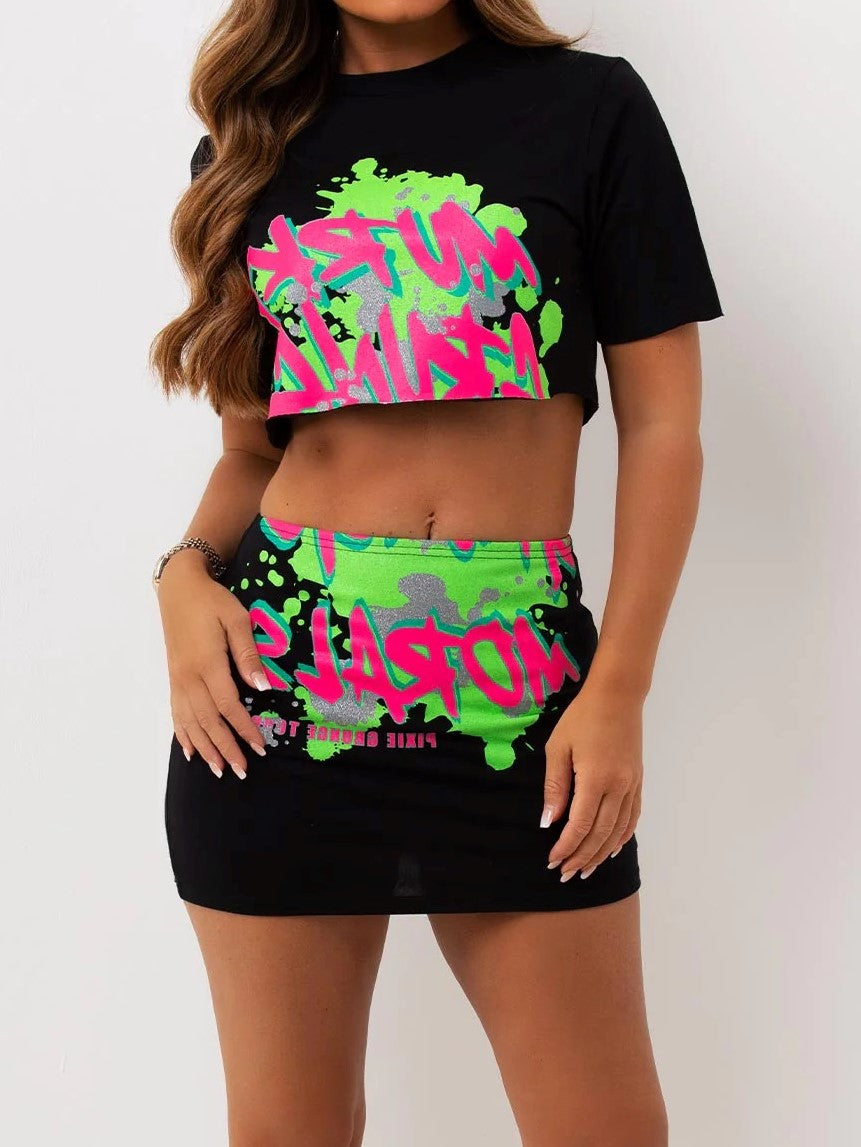 Neon crop top sale