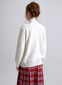 Cream Round Neck Cardigan
