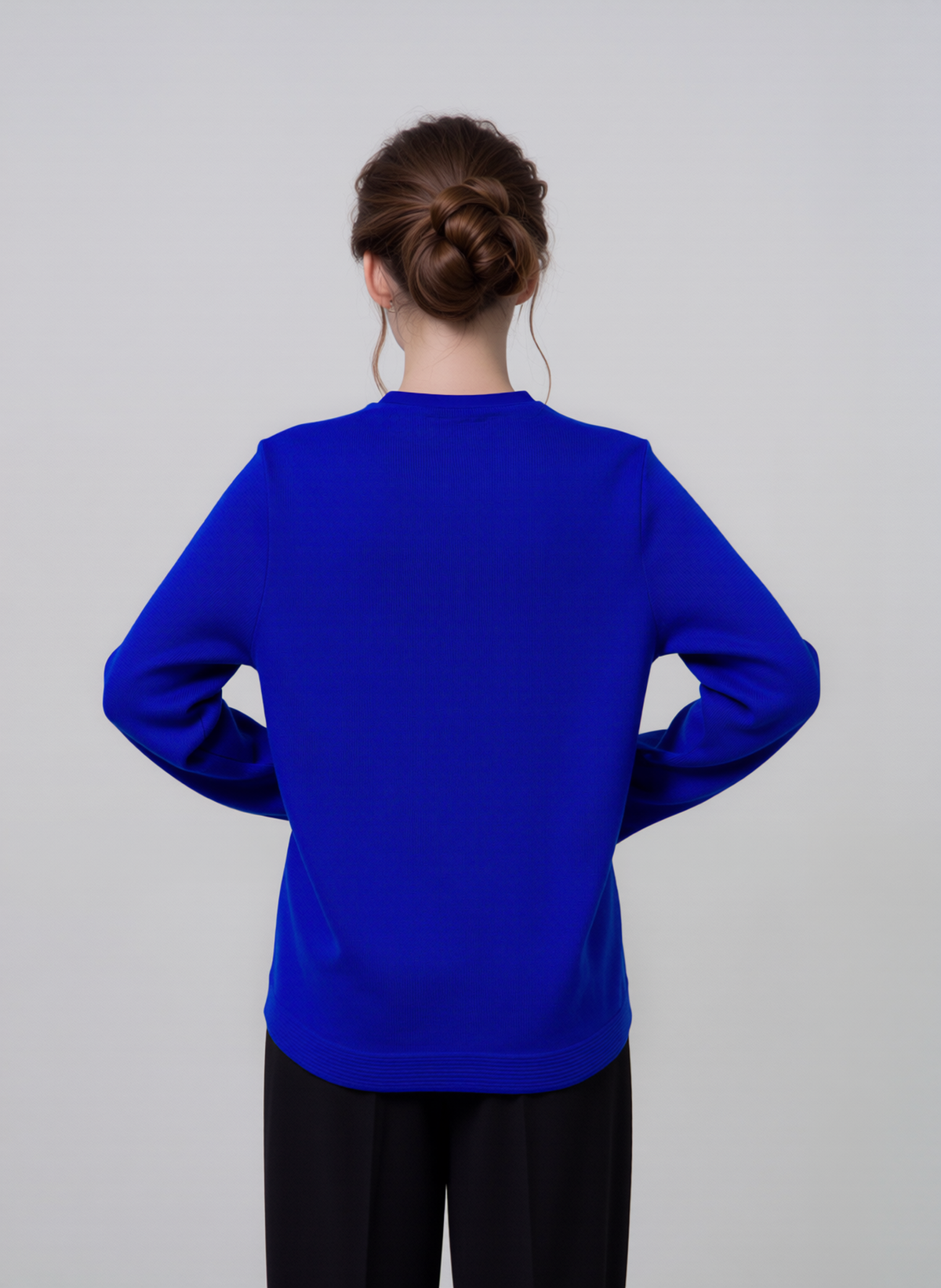 Royal Blue Round Neck Button Pocket Cardigan