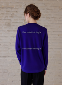 Purple V-Neck Button Pocket Cardigan