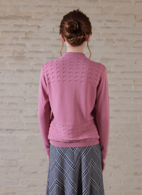 Pink Scallop Edge Open Cardigan