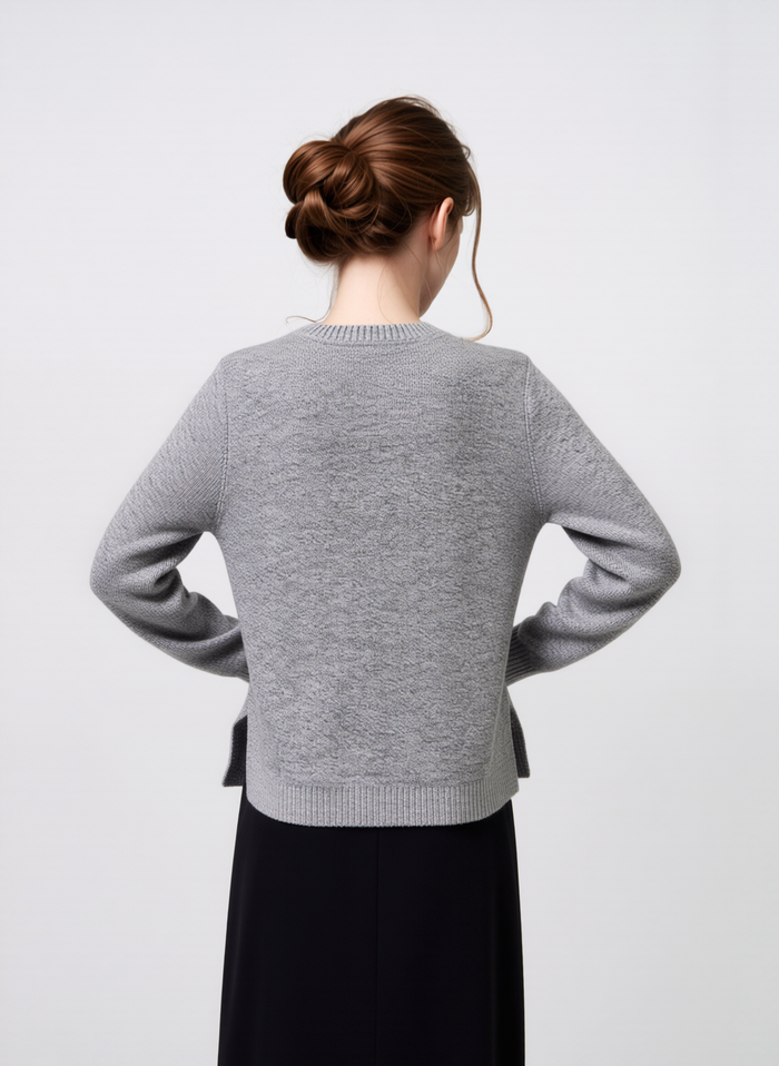 Grey Stripe Twinset Jumper