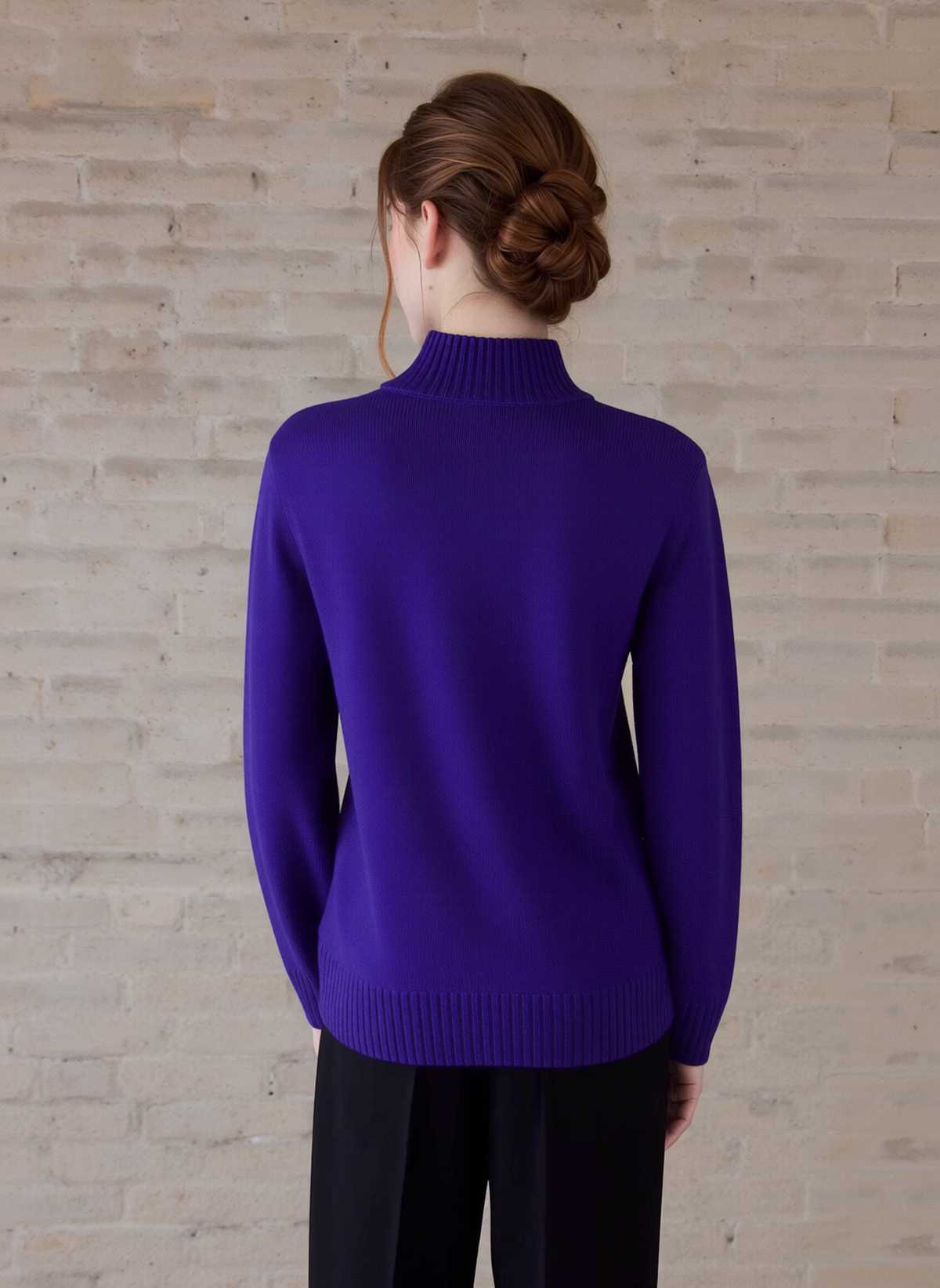 Purple Four Button Cable Knit Jumper
