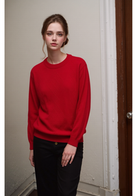 Red Round Neck Diamond Design Jumper