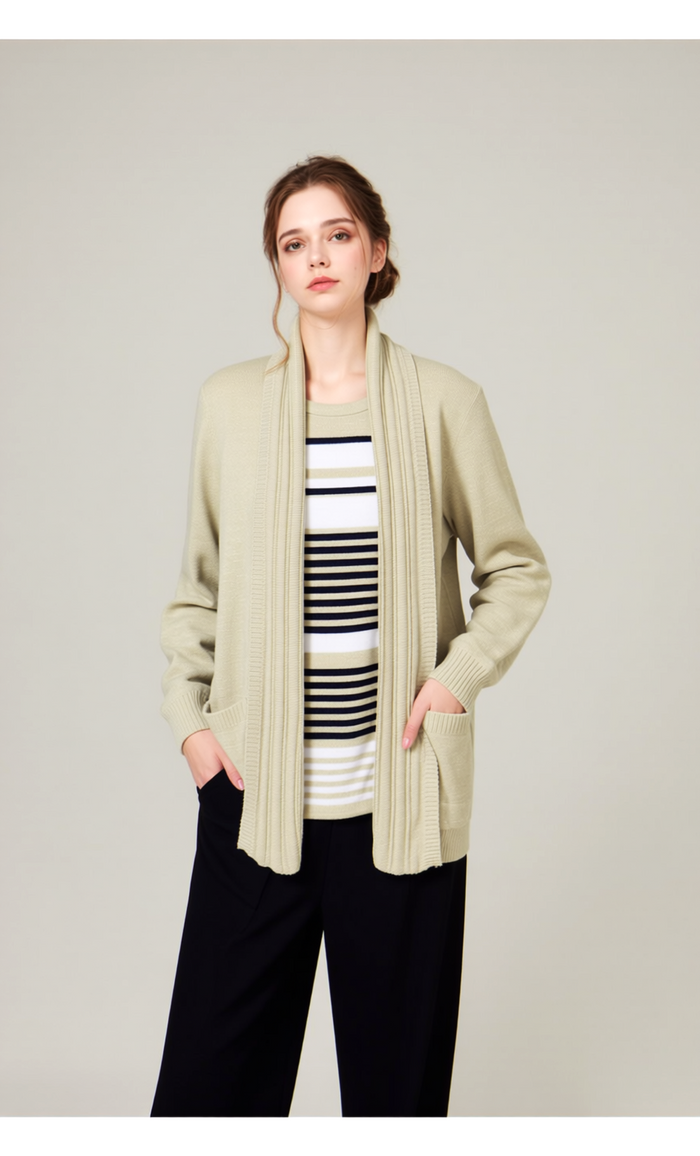Stone Stripe Twinset Jumper