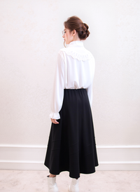 Black Lined Elasticated A-Line Skirt