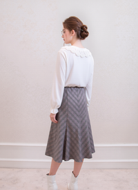 Pink Elasticated Lined A-Line Diamond Checked Skirt