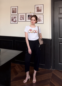 Black Cropped Cotton Trouser