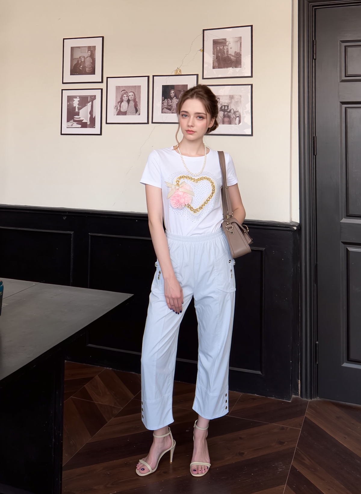 White Cropped Cotton Trouser