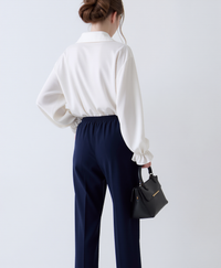 Navy Comfortable Elasticated Trouser