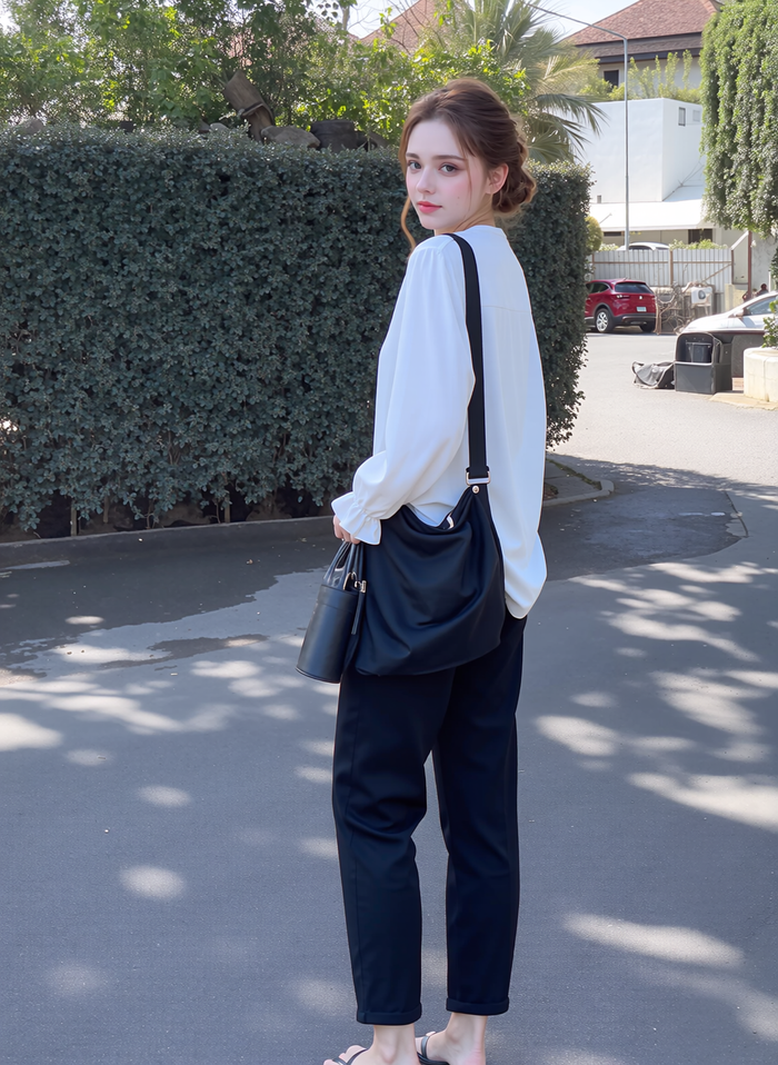 Black Comfortable Elasticated Trouser