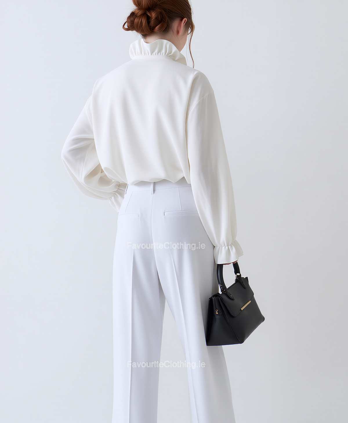 White Comfortable Elasticated Trouser