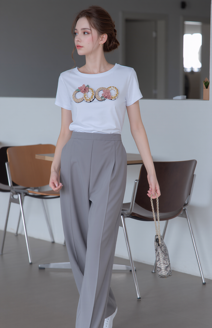 Light Grey Elasticated Trousers
