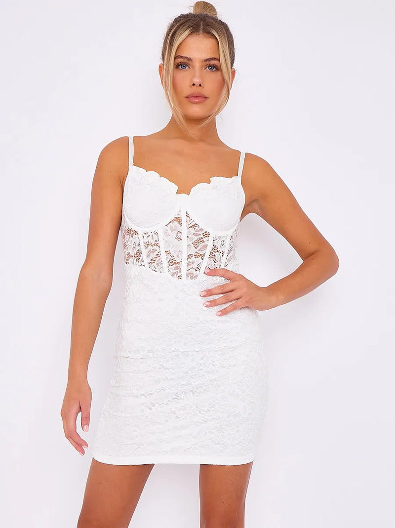white bodycon cami dress Wycnly Dresses for Women Night Club Sexy Cut-out Ruched Bodycon Cami Dresses V-Neck Sleeveless Solid Summer Mini Formal Dress White XS