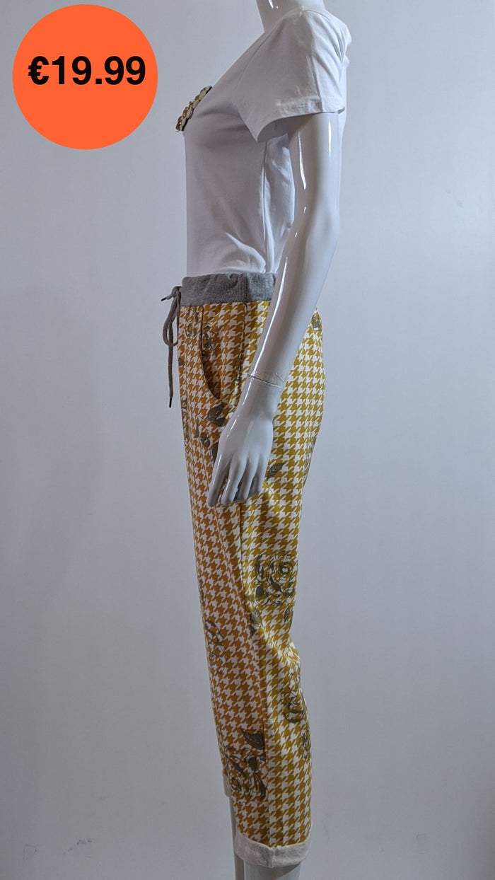 Mustard Printed Trouser