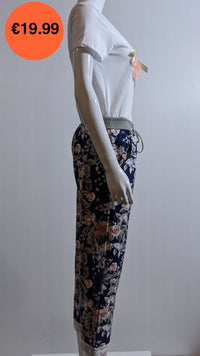 Navy Floral Print Trouser