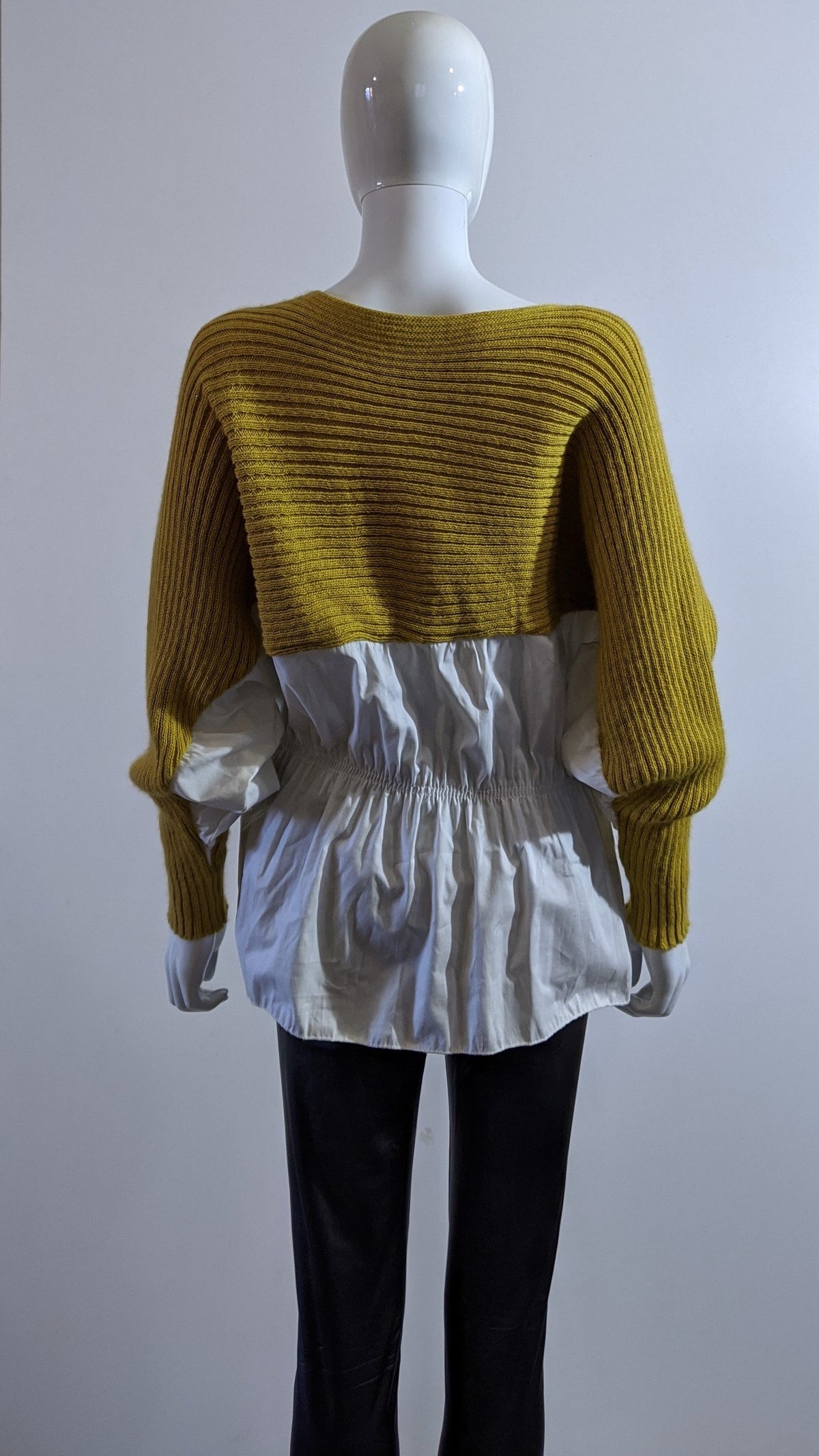 Mustard Knitted Contrast Shirt Jumper
