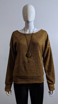 Beige Ribbed Cross-Back Top Jumper