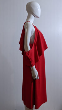 Red Shoulder Cut Layered Sleeve