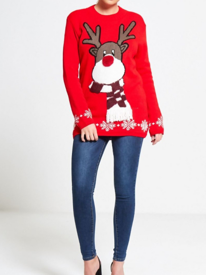 Red Rudolph 3D Christmas Jumper