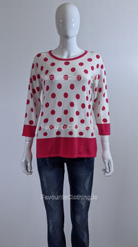Cerise Pink Polka Dot Jumper