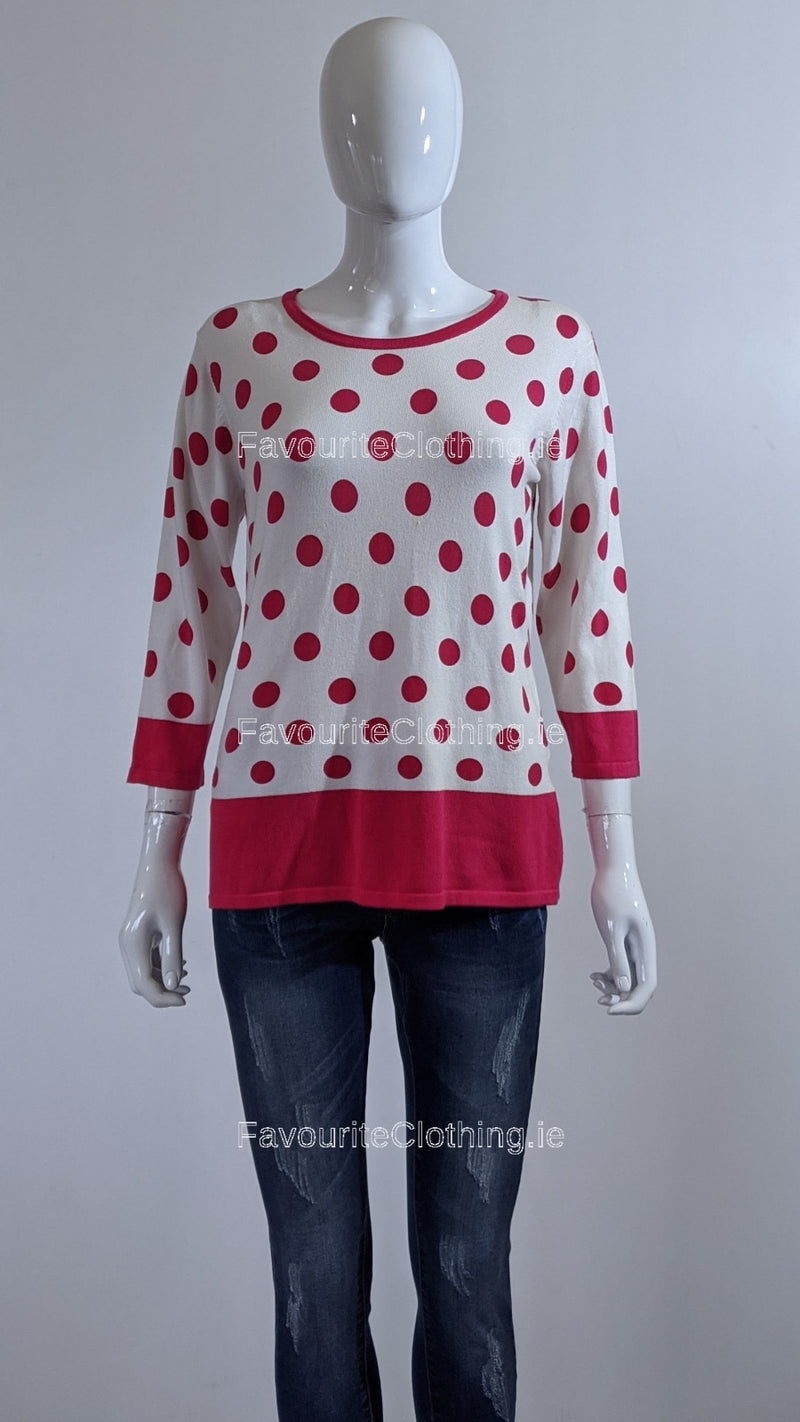 Cerise Pink Polka Dot Jumper