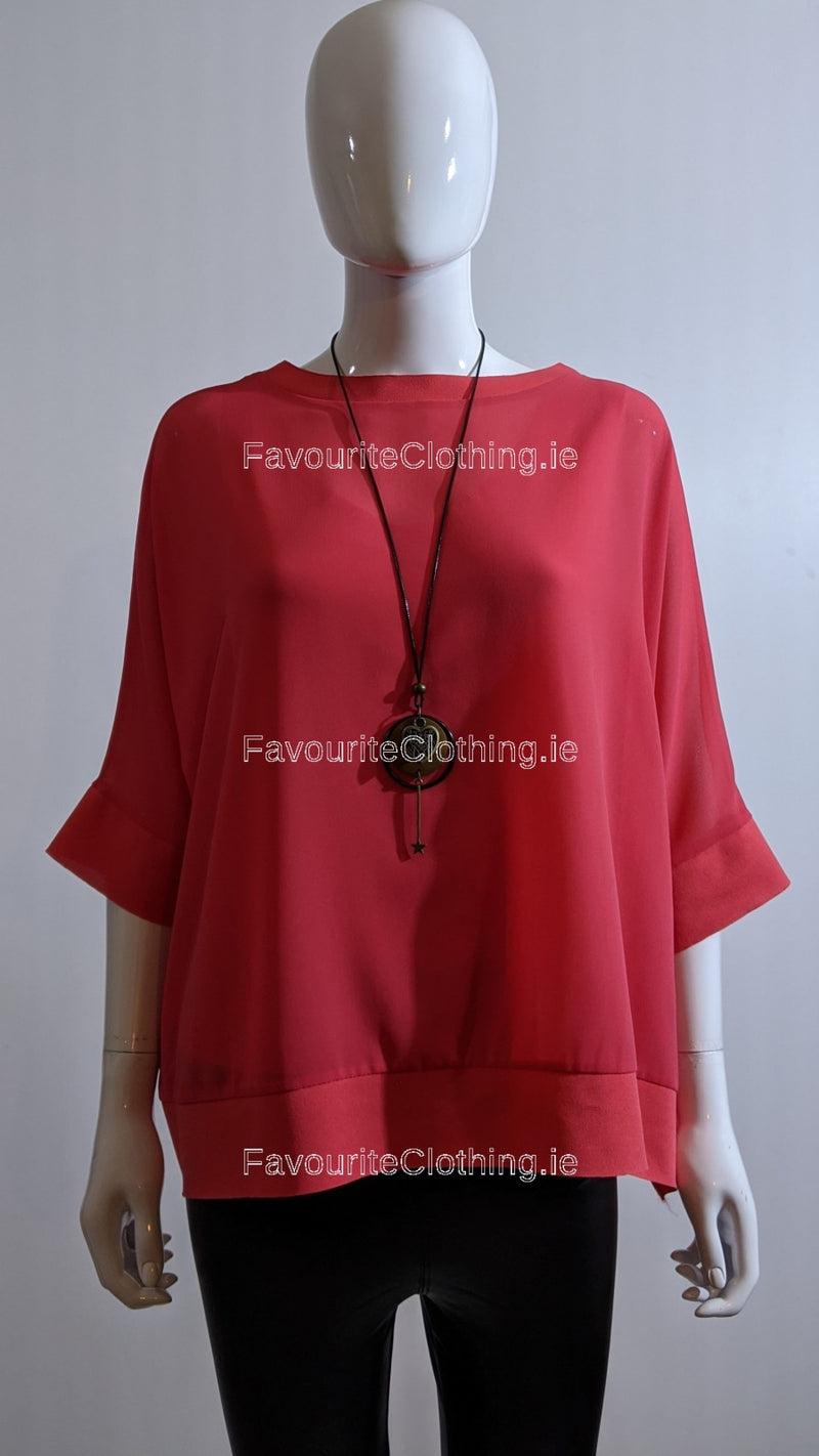 Coral Necklace Loose Top