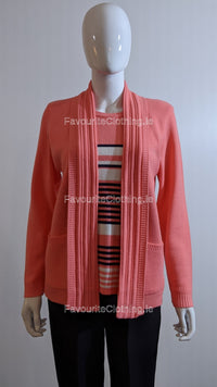 Coral Stripe Twinset Jumper