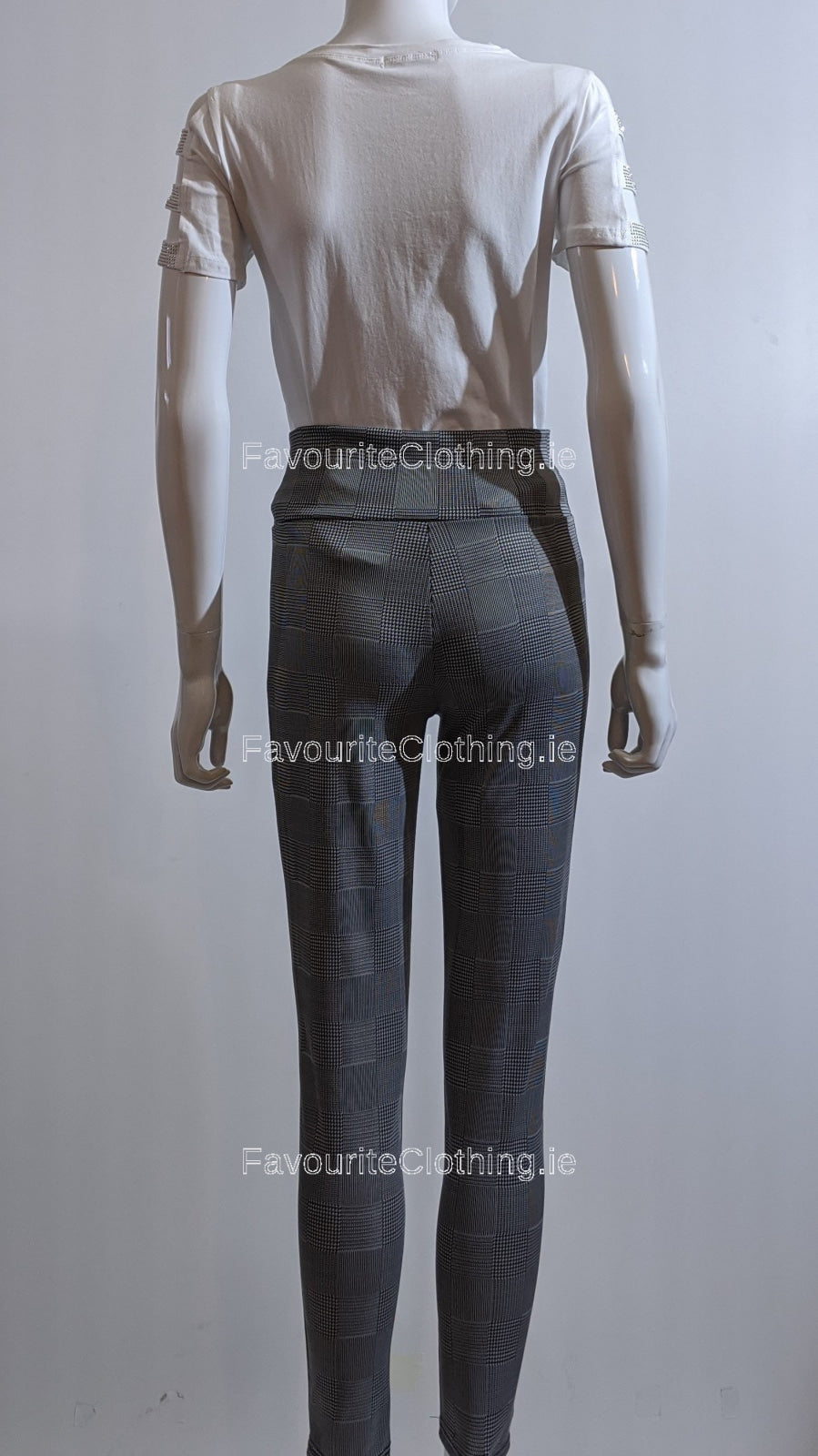 Grey Check Button Trouser
