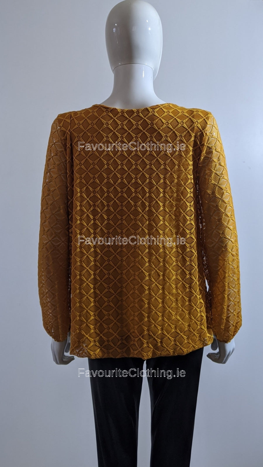 Mustard Lace Design Top FavouriteClothing.ie