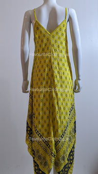 Mustard Pattern Sleeveless Maxi Dress
