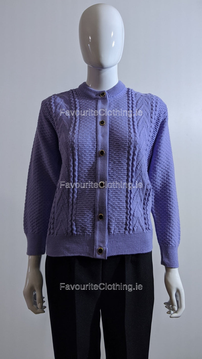 Purple Button Up Design Cardigan