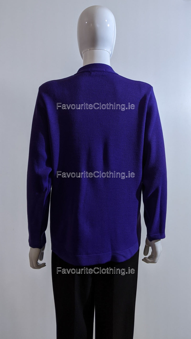 Purple V-Neck Button Pocket Cardigan