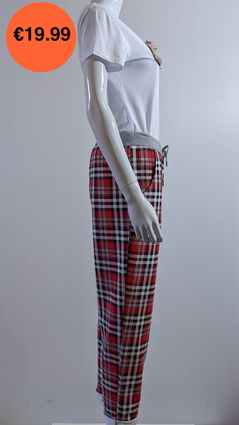 Red Check Print Trouser