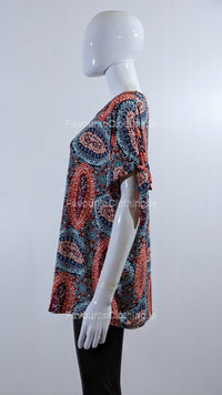Red Paisley Print Top