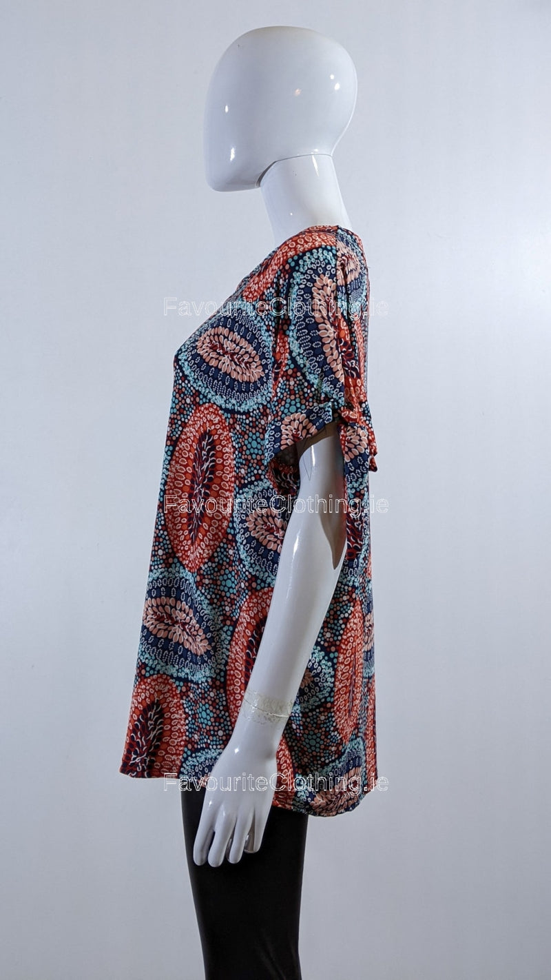 Red Paisley Print Top