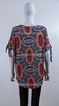 Red Paisley Print Top