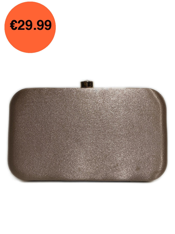 Rose Gold Diamond Gem Clutch Bag with Gold Chain